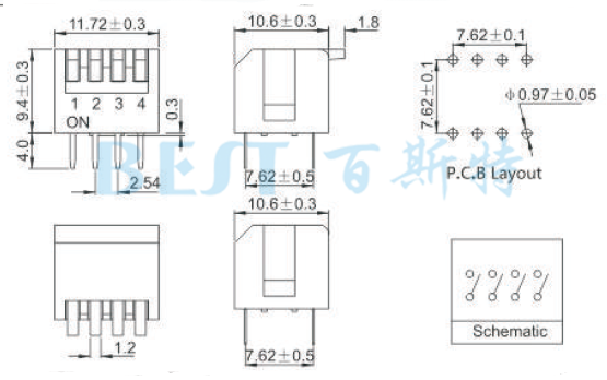 編碼開關DPS70X參考圖紙 編碼開關DPS70X參考圖紙
